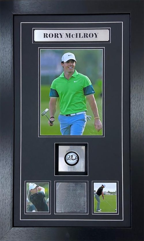 Rory Mcilroy Signed and Framed Golf Ball