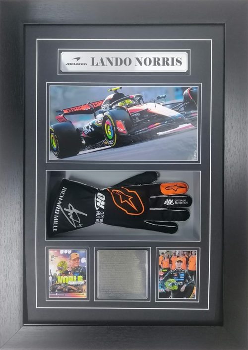 Lando Norris signed Framed Formula One Glove