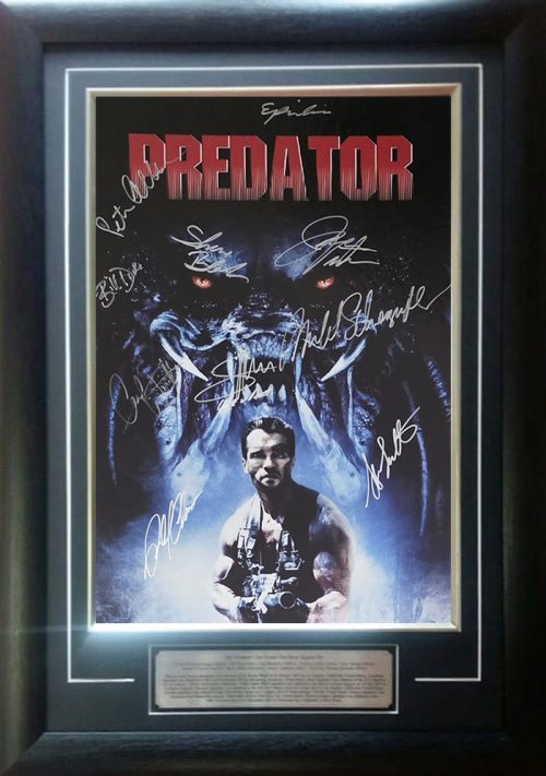 Predator cast signed framed poster