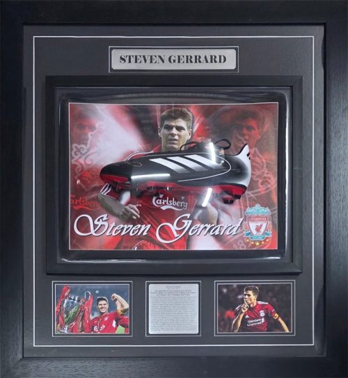 Steven Gerrard Liverpool signed and framed Boot (in Bubble Frame)