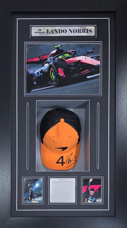 Lando Norris McLaren signed and framed Formula One Cap