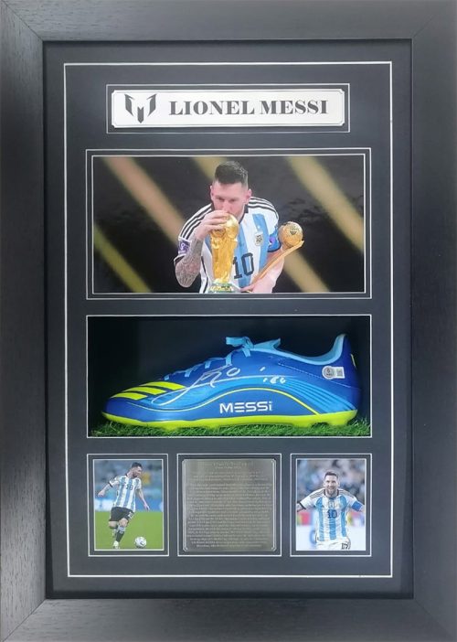 Lionel Messi Argentina Signed and Framed Boot