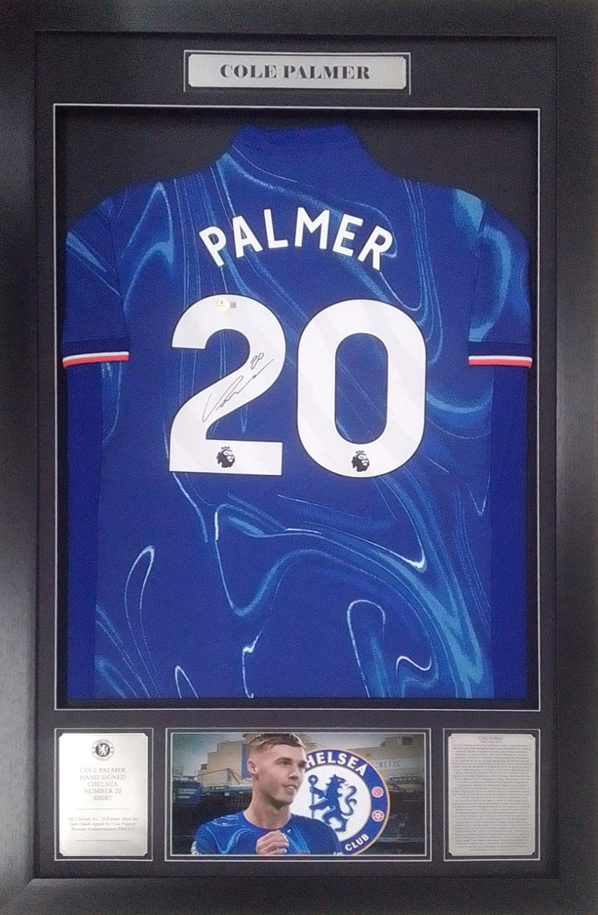 Cole Palmer Chelsea signed and framed Shirt