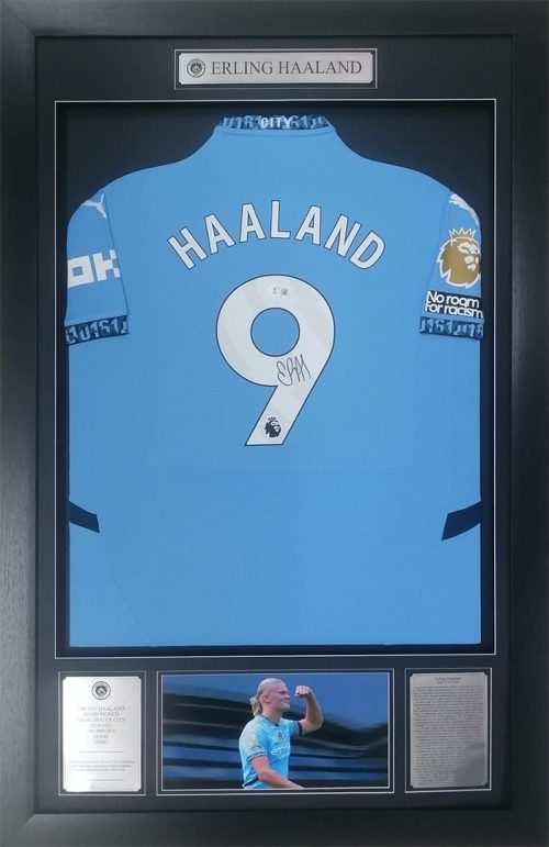 Erling Haaland Manchester City 2024-2025 Signed and Framed Shirt