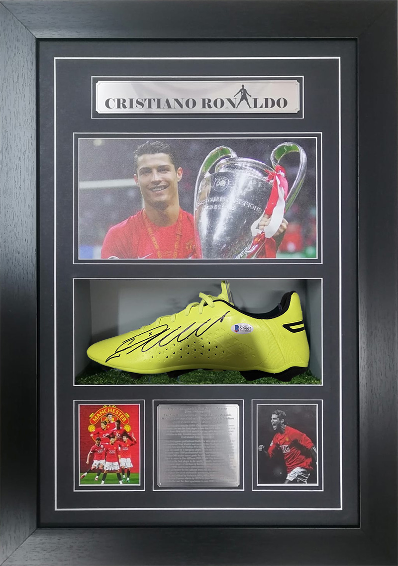 Cristiano Ronaldo Manchester United Rare signed and framed Boot